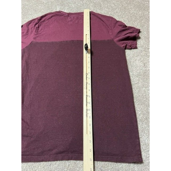 Guess Shirt Mens S Blended Fabric V Neck Short Sleeve Colorblock Red - Picture 4 of 7